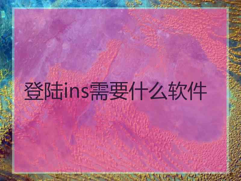 登陆ins需要什么软件